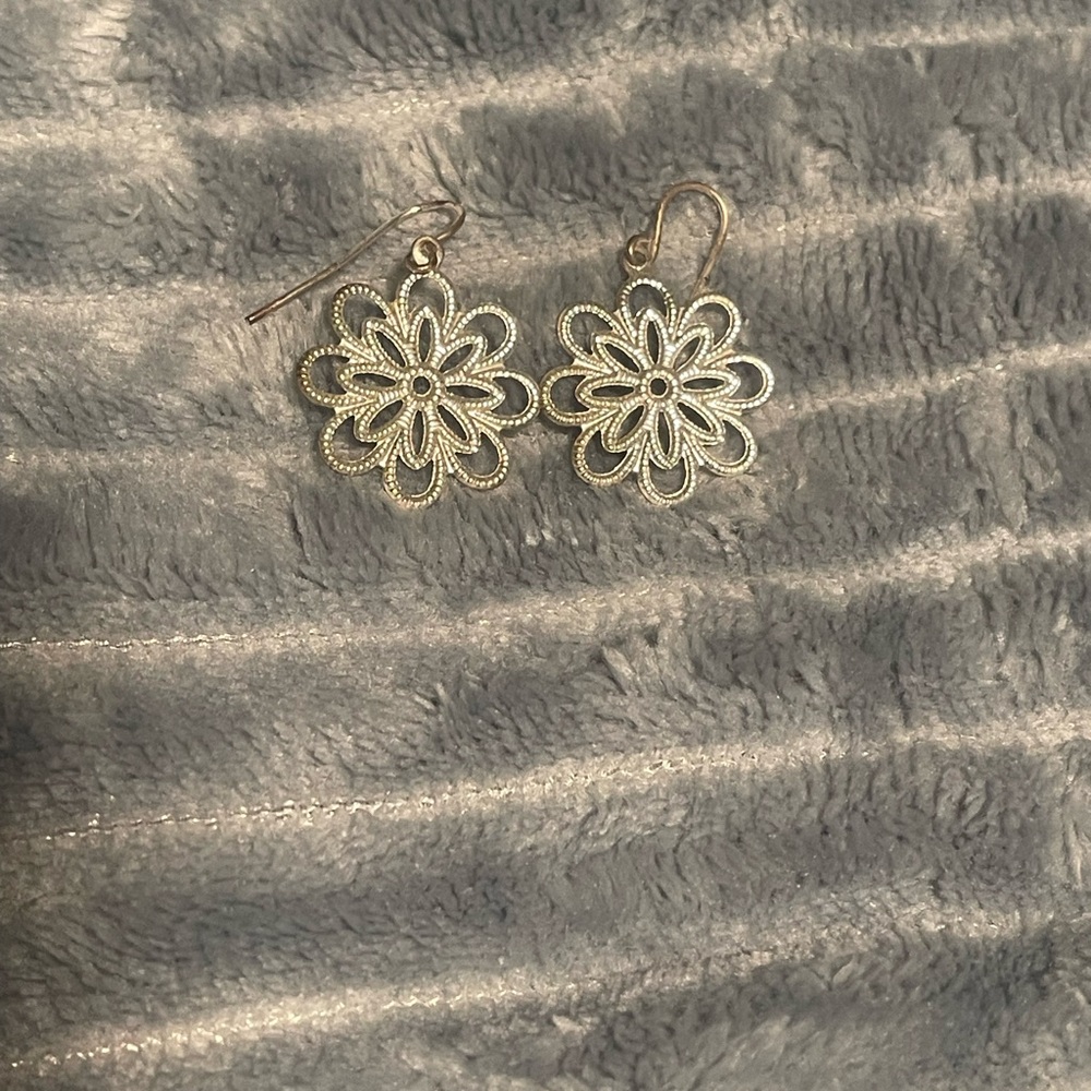 Floral Silver Earrings